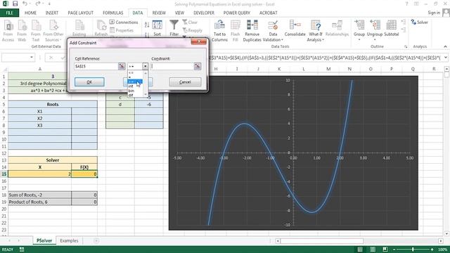 Solving Polynomial Equations in Excel using Solver & Graphs смотреть онлайн