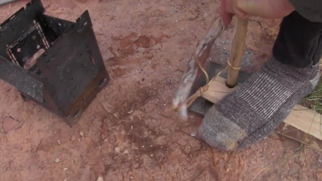 Primitive Fire Starting / Bow Drill Fire For Coffee / QUICK VID / Firebox Stove. смотреть онлайн