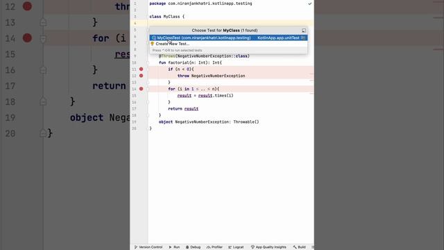 Shortcut to writing Unit Test in Android Studio. смотреть онлайн