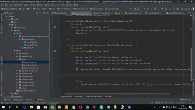 Firebase Authentication SIgnup using Email | Firebase Firestore A complete tutorial || PART 2 [2019 смотреть онлайн