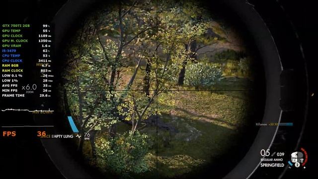 Sniper Elite 4 - GTX 750 Ti 2GB 192Bit - i5 3470 - 8GB Ram - Low High 1080p смотреть онлайн