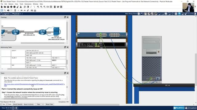 13.3.2 Packet Tracer - Use Ping and Traceroute to Test Network Connectivity - Physical Mode смотреть онлайн