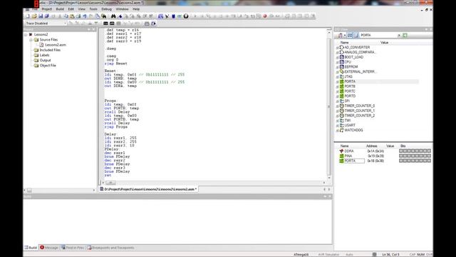AVR Ассемблер. Урок 2. Порты. Мигалка. AVR Assembler. Lesson 2. Ports. Flasher. смотреть онлайн