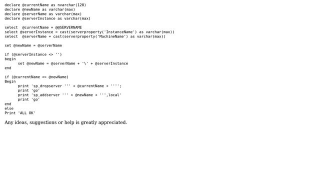 Databases: Follow up to: SQL Server 2008 R2: Problems after computer name change смотреть онлайн