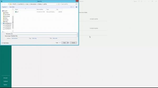 How to convert publisher File to PDF Document using MS Publisher
