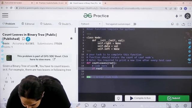Count Leaves in Binary Tree | School Practice Problem | GeeksforGeeks School смотреть онлайн