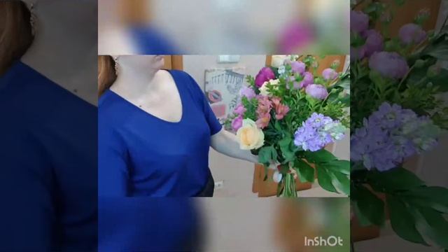 Букет с пионами. мастер класс по сборке букета. пионовидные розы. смотреть онлайн