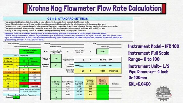 Calculate flow rate in Krohne Magnetic Flowmeter | GS 8 B Calculation Table Explained смотреть онлайн