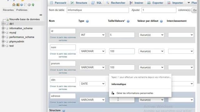 création d'une base de données mysql смотреть онлайн