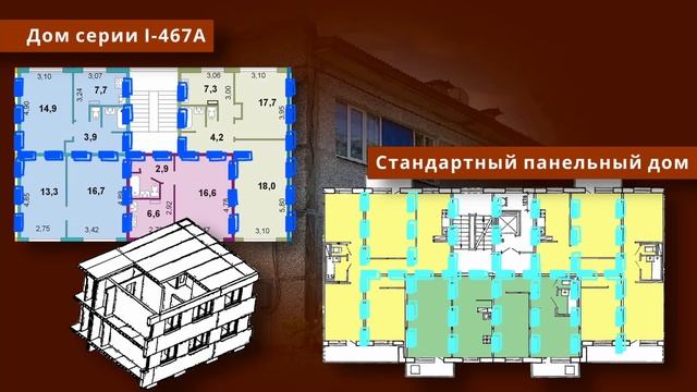 Сельская серия дома 467 (I-467) (2-3 этажа). Обзор. Планировки. Особенности. смотреть онлайн
