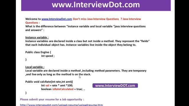 What is the difference between instance variable and local variable.avi смотреть онлайн