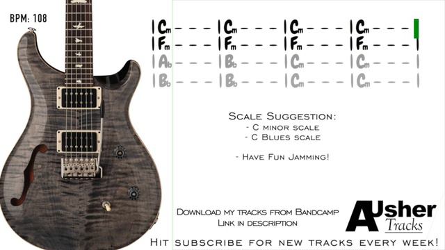 Soulful Groove in C minor 108bpm | Guitar Backing Track смотреть онлайн