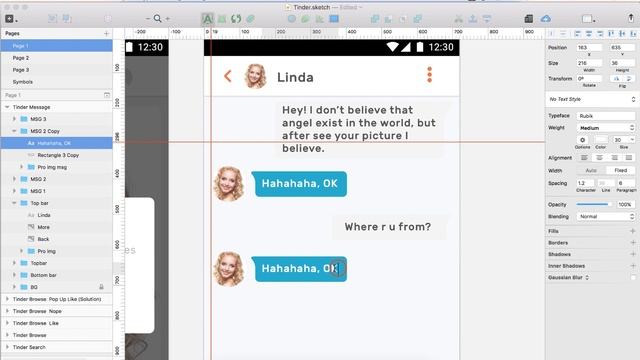How to Design Tinder App Message Screen by Sketch: Part 2 | Sketch App Tutorials смотреть онлайн