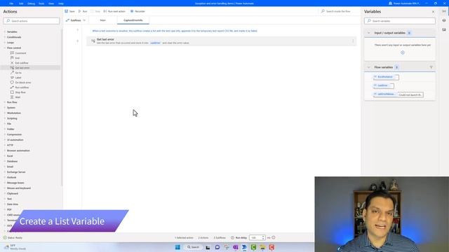 Power Automate for Desktop Configure Exception and Error Handling смотреть онлайн