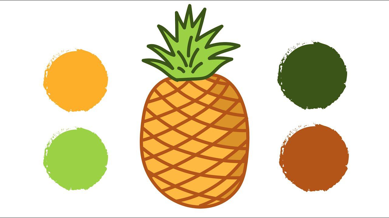Как нарисовать АНАНАС / Раскраска АНАНАС / How To Draw PINEAPPLE / PINEAPPLE / Краски Раскраски