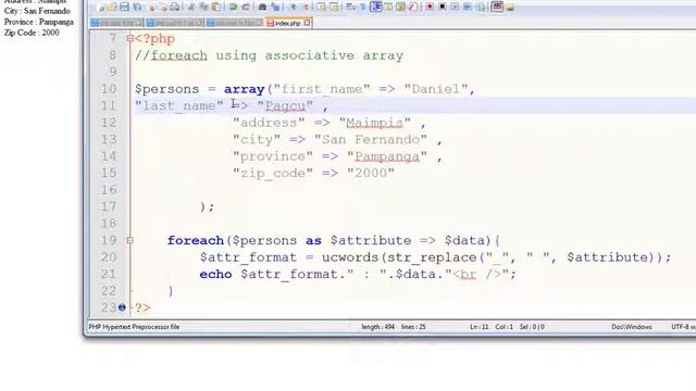 15 PHP Tutorial in Filipino Part 15 Foreach Loop смотреть онлайн