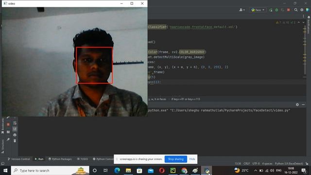 real time face recognition using opencv and Pycharm ide смотреть онлайн