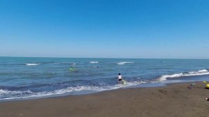 Пляж. Приморский. Дагестан. Каспийское море.