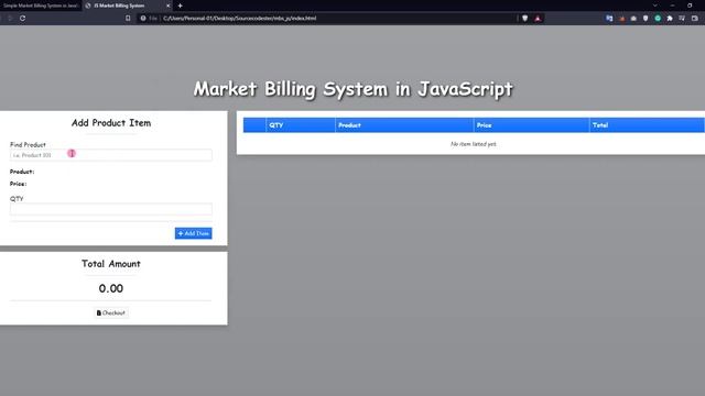 Market Billing System in JavaScript DEMO смотреть онлайн