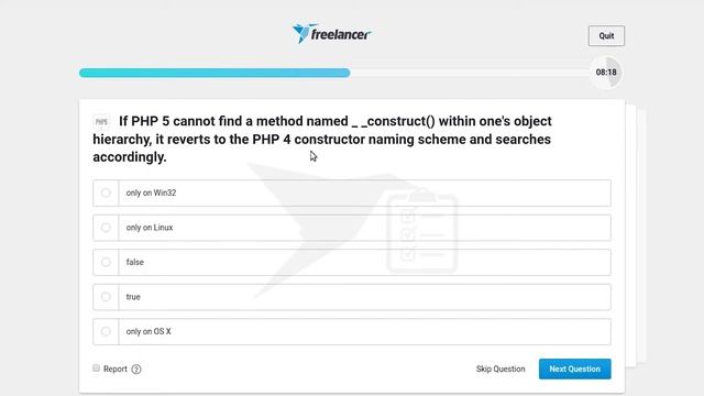 Freelancer - PHP5 - level 1 - test (83%) смотреть онлайн