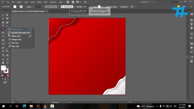 Twibbon HUT RI ke 77 | Adobe Illustrator Tutorial смотреть онлайн