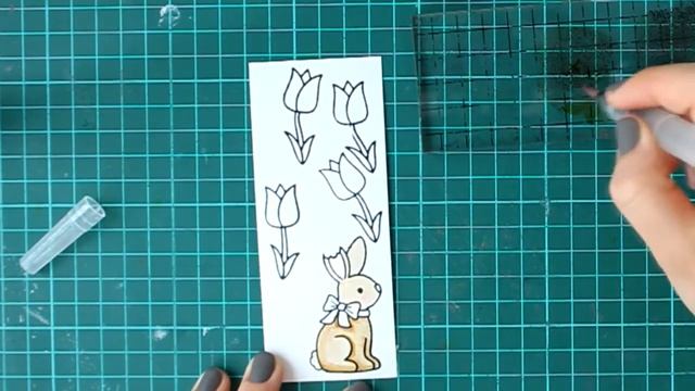 Открытка на Пасху (раскрашивание Дистресс-чернилами) (CAS-Card Using Lawn Fawn)