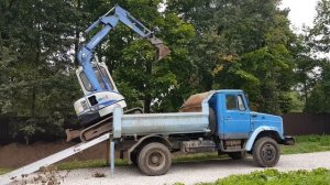 Погрузка миниэксковатор mitsubishi  mm40sr.