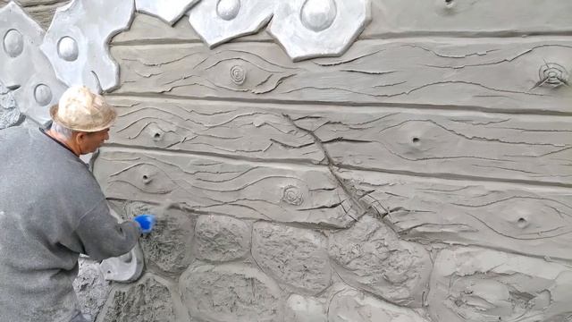 оформление окна на фасаде. ремонт цоколя декоративный камень. фасад дома доски старые . смотреть онлайн