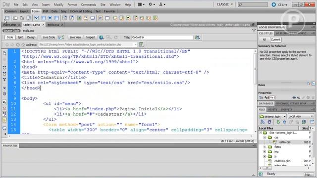 Como criar um sistema de Login e Senha com PHP - Aula 3 - Criando formulário de cadastro смотреть онлайн