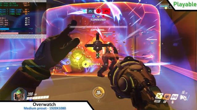 Lenovo IdeaPad L340-15: Overwatch gameplay (Ryzen 7 3700U , RX Vega 10) смотреть онлайн