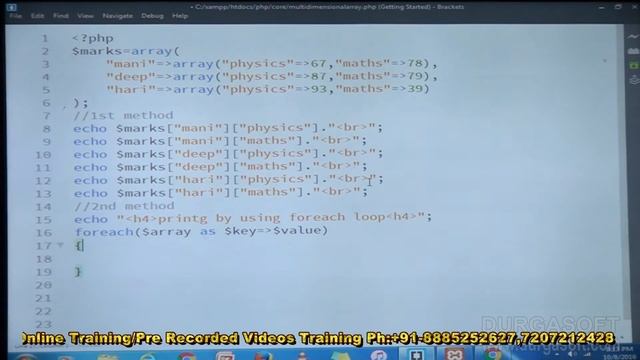 Web Devlopment| Php ((Hyper Text Preprocessor) Arrays Part -3 by Manideep смотреть онлайн