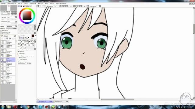Как нарисовать аниме девушку/Рисуем аниме в Paint Tool Sai + смотрим мульт