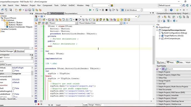 Compactar e descompactar Arquivos no Delphi смотреть онлайн