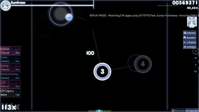 【osu!】DJ TOTTO feat. Sunao Yoshikawa - Arousing [HW's Extra] Rank B +HD 10Misses (First Pass) смотреть онлайн