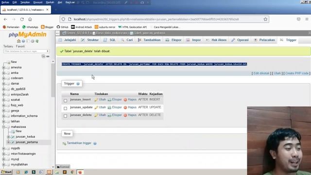 Tutorial Lengkap Membuat Trigger Tabel MySQL di phpMyAdmin смотреть онлайн