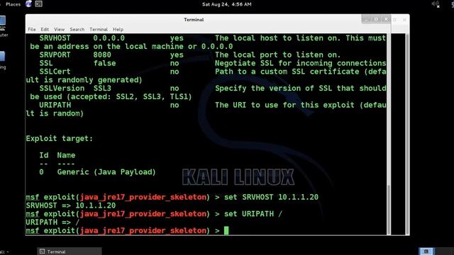 Kali Linux - Java Skeleton Exploit смотреть онлайн