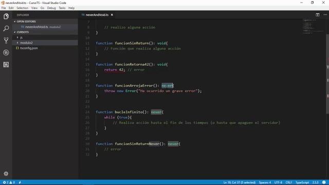 Void y Never | Variables y Tipos | Programando en TypeScript смотреть онлайн