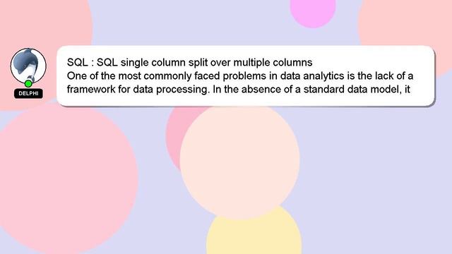 SQL : SQL single column split over multiple columns смотреть онлайн