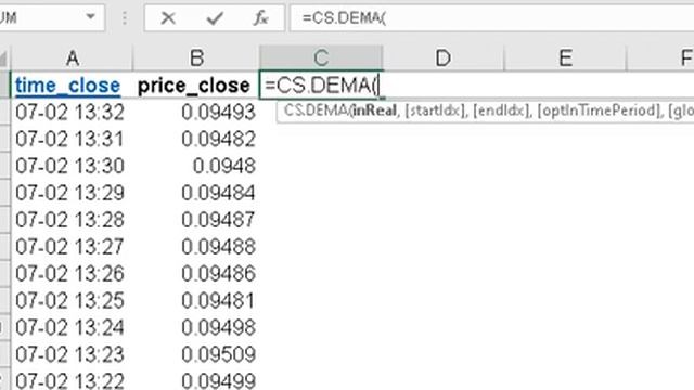 Using =CS.DEMA Custom Function for Double Exponential Moving Averages in Excel & Googlesheets смотреть онлайн