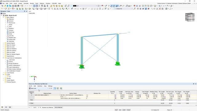 FAQ 005145 | How can I generate parts lists in RFEM 6 and RSTAB 9? смотреть онлайн