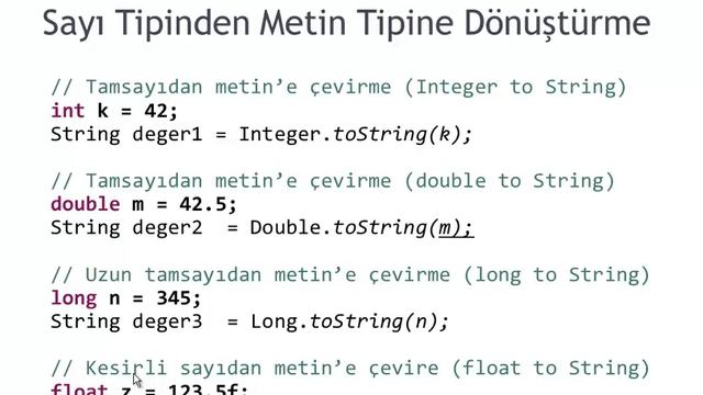 JAVA Tür (Tip) Dönüşümleri смотреть онлайн