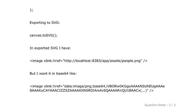 HTML : How to convert canvas to SVG with embedded image base64 in fabricjs смотреть онлайн