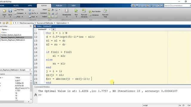 4.2| Golden Section Search Method for Optimization using MATLAB смотреть онлайн
