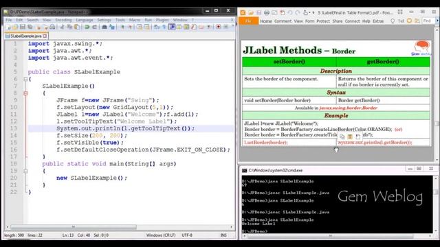 Java Swing GUI Part #6: JLabel Methods | JLabel methods Tutorials in GUI | Methods of JLabel смотреть онлайн