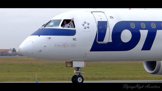 CAPTAIN WAVING! | LOT Polish Airlines Embraer ERJ-195LR | CLOSE-UP Landing at Belgrade Airport смотреть онлайн