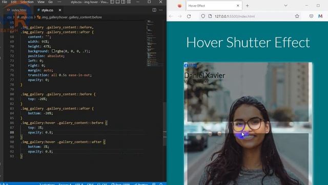Image Hover Text Overlay shutter effect with html css | Css div image hover смотреть онлайн