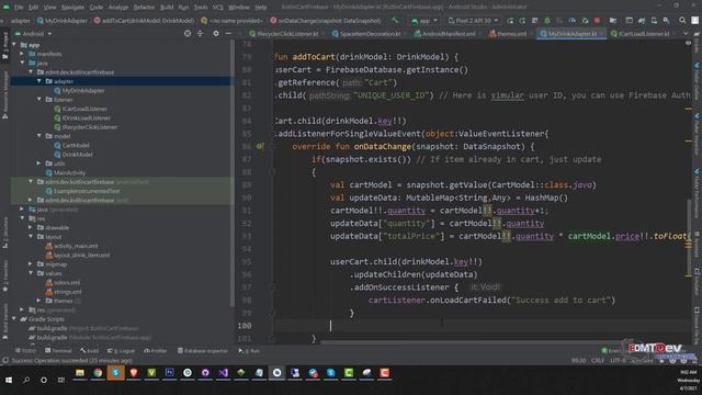 Kotlin Tutorial - Build Cart with Firebase part #2 смотреть онлайн