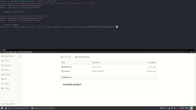 GIT 200x - Branching from a specific commit in your terminal смотреть онлайн