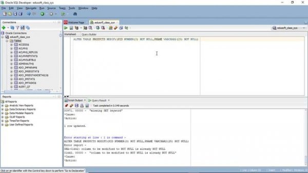 oracle online class 10 - constraints not null check default