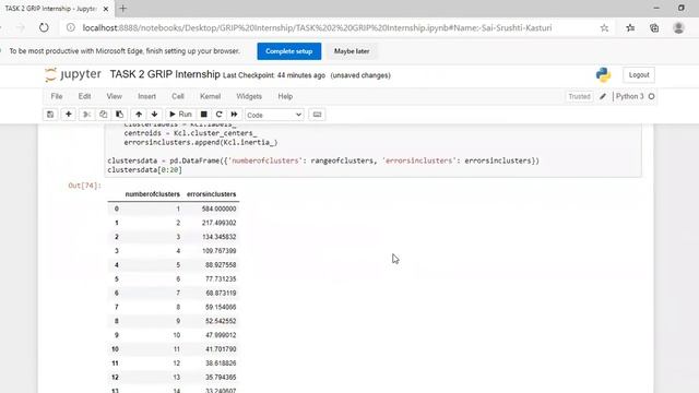 GRIP - The Sparks Foundation. TASK 2 : Prediction using Unsupervised ML смотреть онлайн